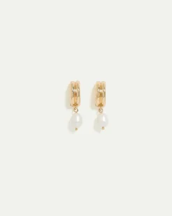 Hoops with Pearl Pendant