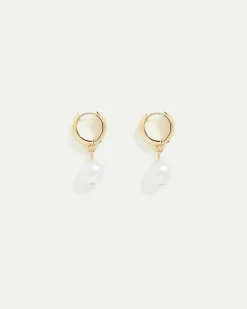 Hoops with Pearl Pendants