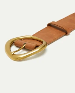 Large Faux Leather Belt with Statement Buckle