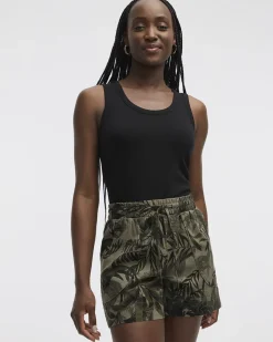 Linen-Blend Shorts with Drawstring