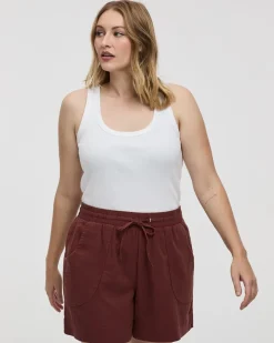 Linen-Blend Shorts with Drawstring