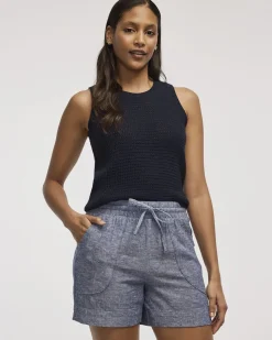 Linen-Blend Shorts with Drawstring
