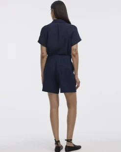 Linen-Blend Shorts with Elastic Waistband