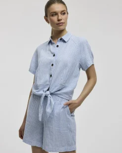 Linen-Blend Shorts with Elastic Waistband