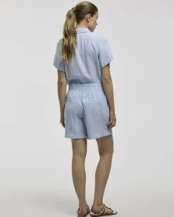 Linen-Blend Shorts with Elastic Waistband
