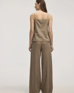 Linen-Blend Square-Neck Vest