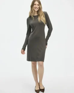 Long-Sleeve Crew-Neck Sweater Dress