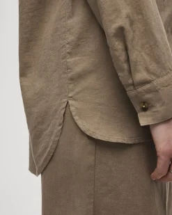 Long-Sleeve Linen Blend Shirt