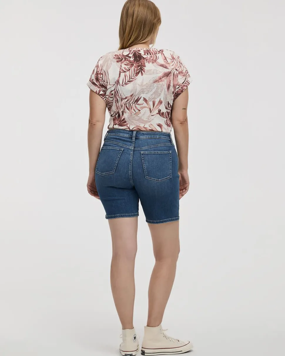 Mid-Rise Denim Bermuda