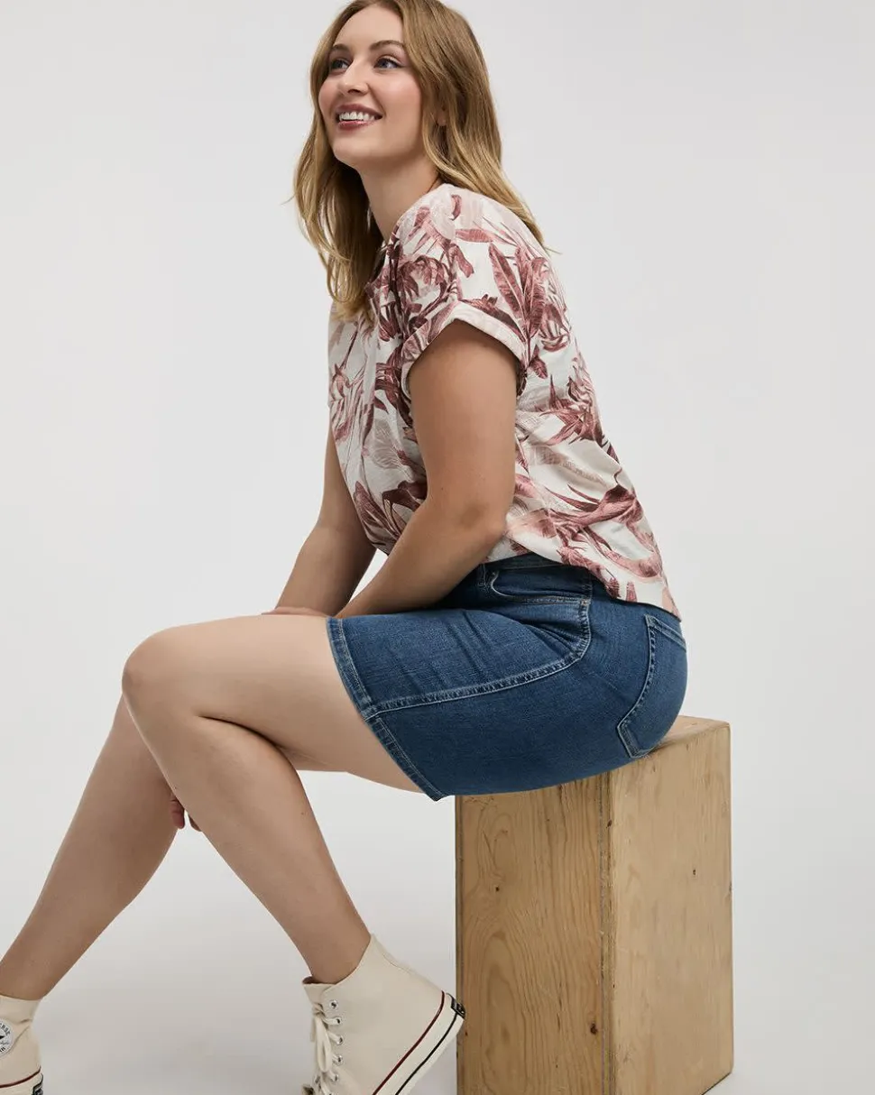 Mid-Rise Denim Bermuda