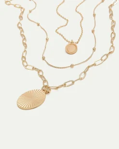 Multi-Chain Necklace with Round Pendants