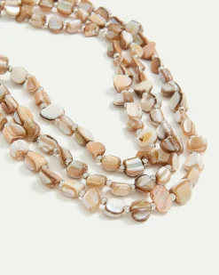 Multilayer Short Necklace with Shell Beads