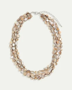 Multilayer Short Necklace with Shell Beads