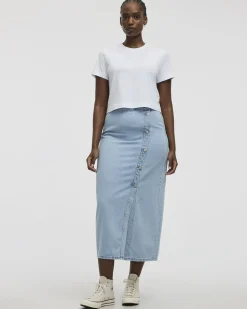 Pull-On Maxi Skirt with Wrap Front