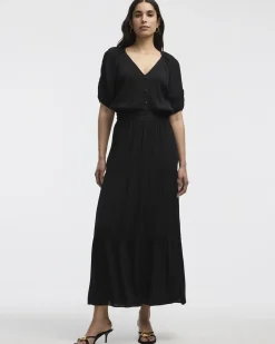 Pull-On Tiered Maxi Skirt