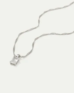Short Twisted Chain with Stone Pendant