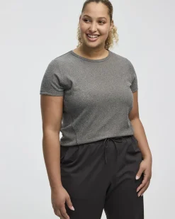 Short-Sleeve Crew-Neck Ribbed Tee - Dry-Lux (R) Hyba