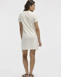 Short-Sleeve Crew-Neck Shift Dress