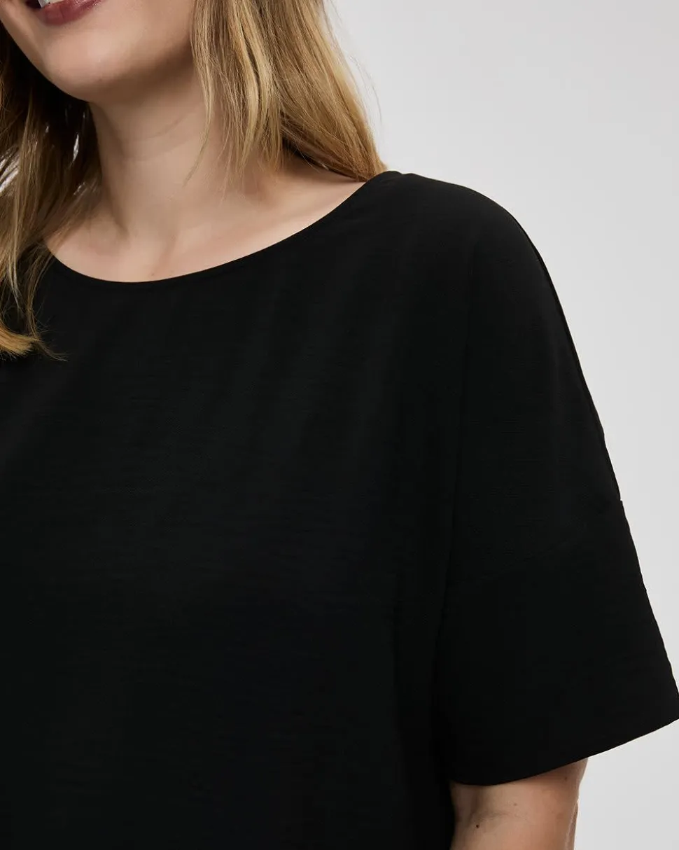 Short-Sleeve Crew-Neck T-Shirt Blouse