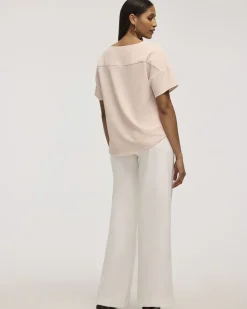Short-Sleeve Crew-Neck T-Shirt Blouse
