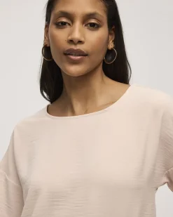 Short-Sleeve Crew-Neck T-Shirt Blouse