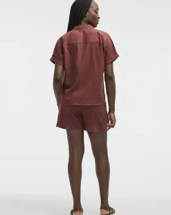 Short-Sleeve Linen-Blend Shirt