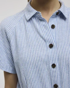 Short-Sleeve Shirt with Self-Tie Hem