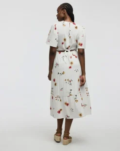 Short-Sleeve V-Neck Maxi Dress