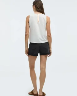 Sleeveless Blouse with Buttons at Sides