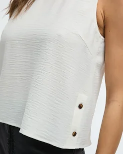Sleeveless Blouse with Buttons at Sides