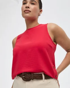 Sleeveless Blouse with Buttons at Sides