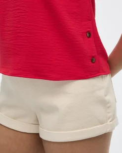 Sleeveless Blouse with Buttons at Sides