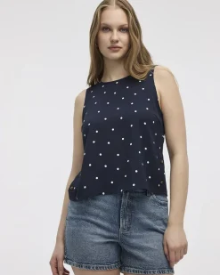 Sleeveless Blouse with Buttons at Sides