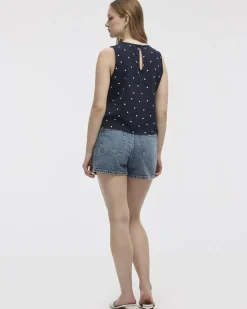Sleeveless Blouse with Buttons at Sides