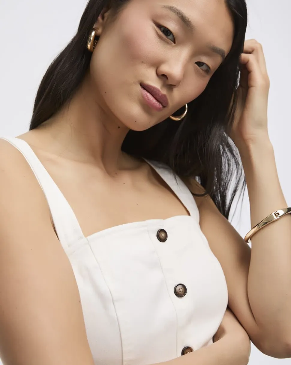 Sleeveless Buttoned-Down Denim Dress