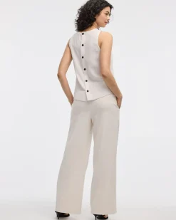 Sleeveless Crew-Neck Blouse