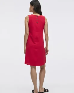 Sleeveless Crew-Neck Shift Dress
