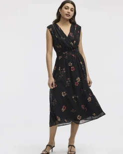 Sleeveless Maxi Dress with Wrap V Neckline