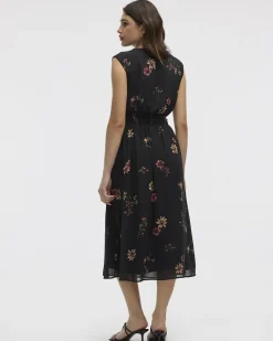 Sleeveless Maxi Dress with Wrap V Neckline