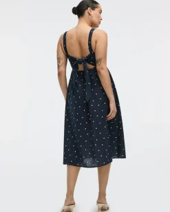 Sleeveless Square-Neck Midi Dress