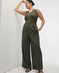 Sleeveless Straight-Leg Jumpsuit