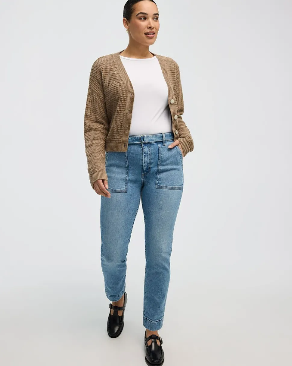 Slim-Leg High-Rise Belted Jean