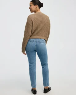 Slim-Leg High-Rise Belted Jean