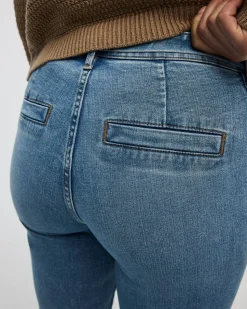 Slim-Leg High-Rise Belted Jean