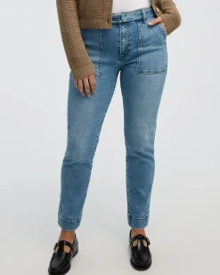 Slim-Leg High-Rise Belted Jean - Tall
