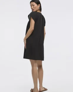 Split-Neck Shift Dress
