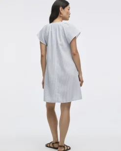 Split-Neck Shift Dress