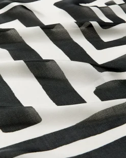 Square Satin Scarf with Abstract Print
