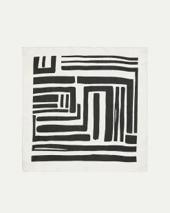 Square Satin Scarf with Abstract Print