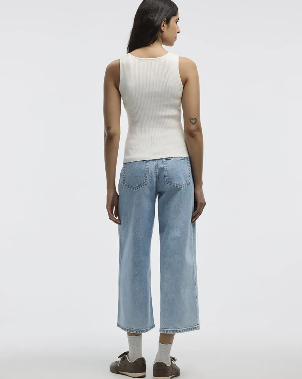 Square-Neck Ribbed Tank